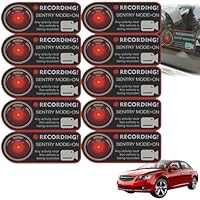 OliveBreeze 10 Stück Warnung Dash Cam Recording Fenster Stickers,Vehicle Kamera Sicherheit Dash Cam Signs,Statische Aufkleber,Kamera Aufnahme Fenster Aufkleber,Videoüberwachung Aufkleber