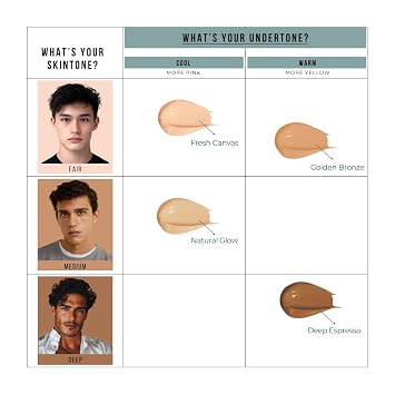 Foundation for Men Full-Coverage, Lightweight & Hydrating Fit | Natural Coverage | Oil Control & Perfect Fit for Mens Faces | Available in 4 Shades | Golden Bronze