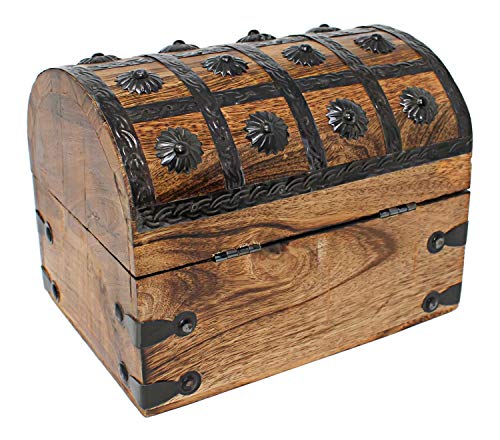 Nautical Cove Treasure Chest Keepsake and Jewelry Box Wood - Toy Treasure Box Large (8x6x6)