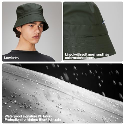 Image of RAINS Bucket Hat - Waterproof Windproof Packable Unisex, Low Brim