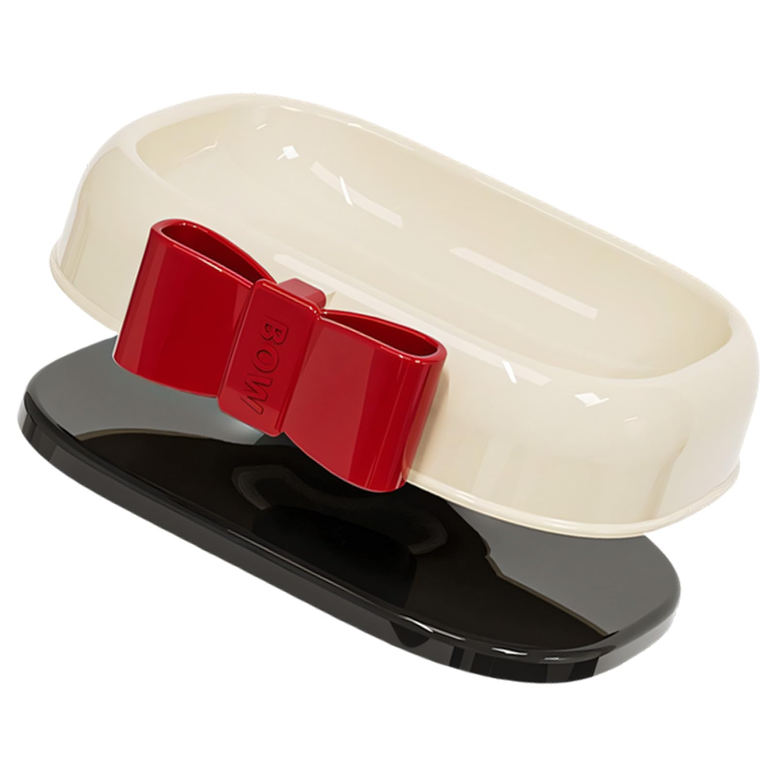 Carotoe Uncovered Adorable Bowknot Soap Holder With Drainage Holes For Bathroom Decoration And Travel Use Bathroom Soap Tray