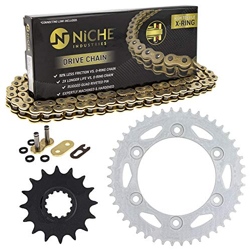 NICHE Drive Sprocket Chain Combo for Honda CBR600F4i Front 16 Rear 46 Tooth 520V-X X-Ring 108 Links