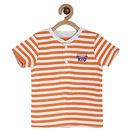Image of Mini Klub Boys Orange Stripes T-Shirt Pack of 1