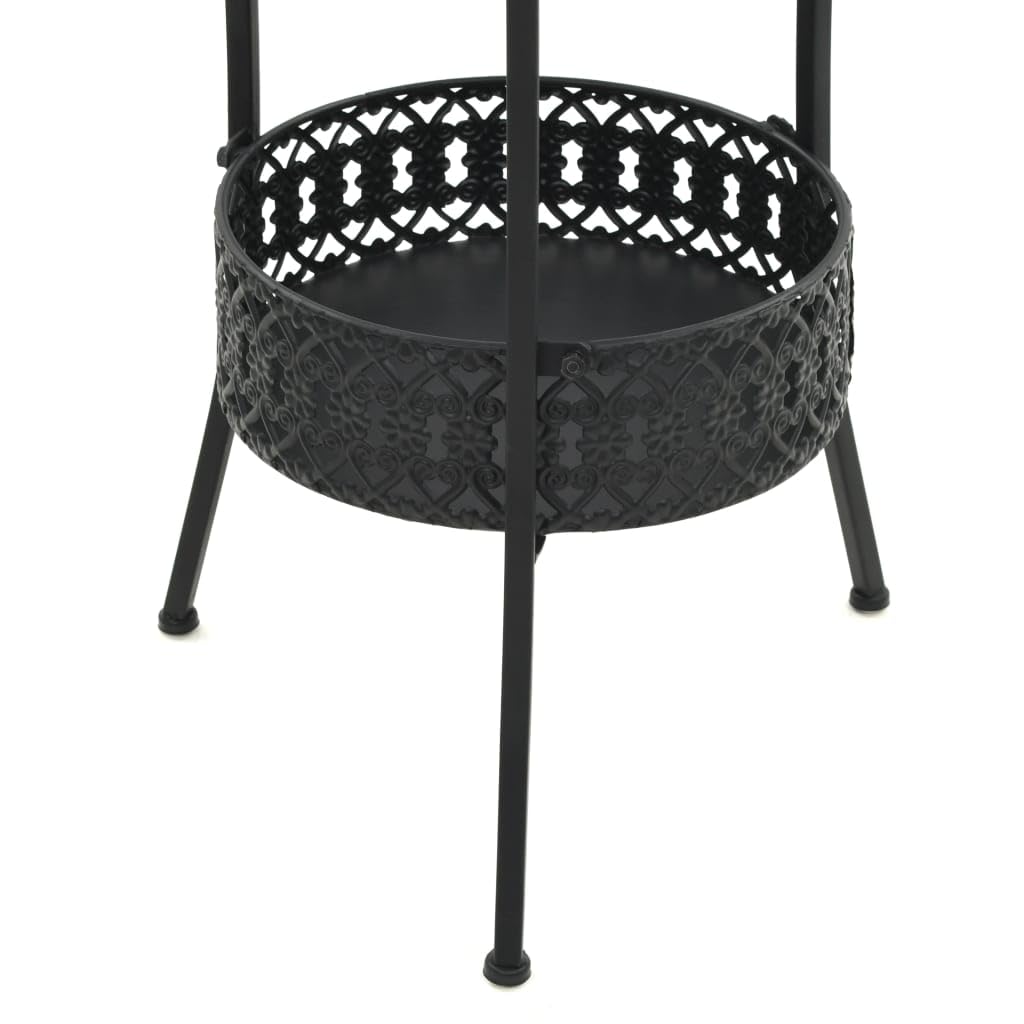 vidaXL Table de Bistro Style Vintage Ronde Métal Noir Table de Bar Cuisine