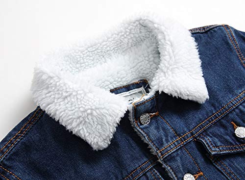 LZLER Men's Fleece Jean Jacket Winter Cotton Sherpa Lined Denim Fur Trucker Jacket3