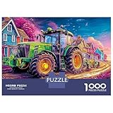 Ländliche Traktorschau Mattes Kartonpapier 1000 Teile vibranter Digital Art Stil Erwachsenenpuzzle Für Puzzle-Enthusiasten – Rahmenfertig Für Wunderschöne Heimdekoration 38x26cm/1000pcs