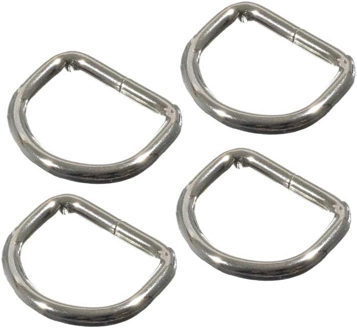 Paracord Planet Metal D Ring for Belts, Lanyards, and Leathercrafts - 3/4 Inch and 1 Inch Sizes - Packs of 20