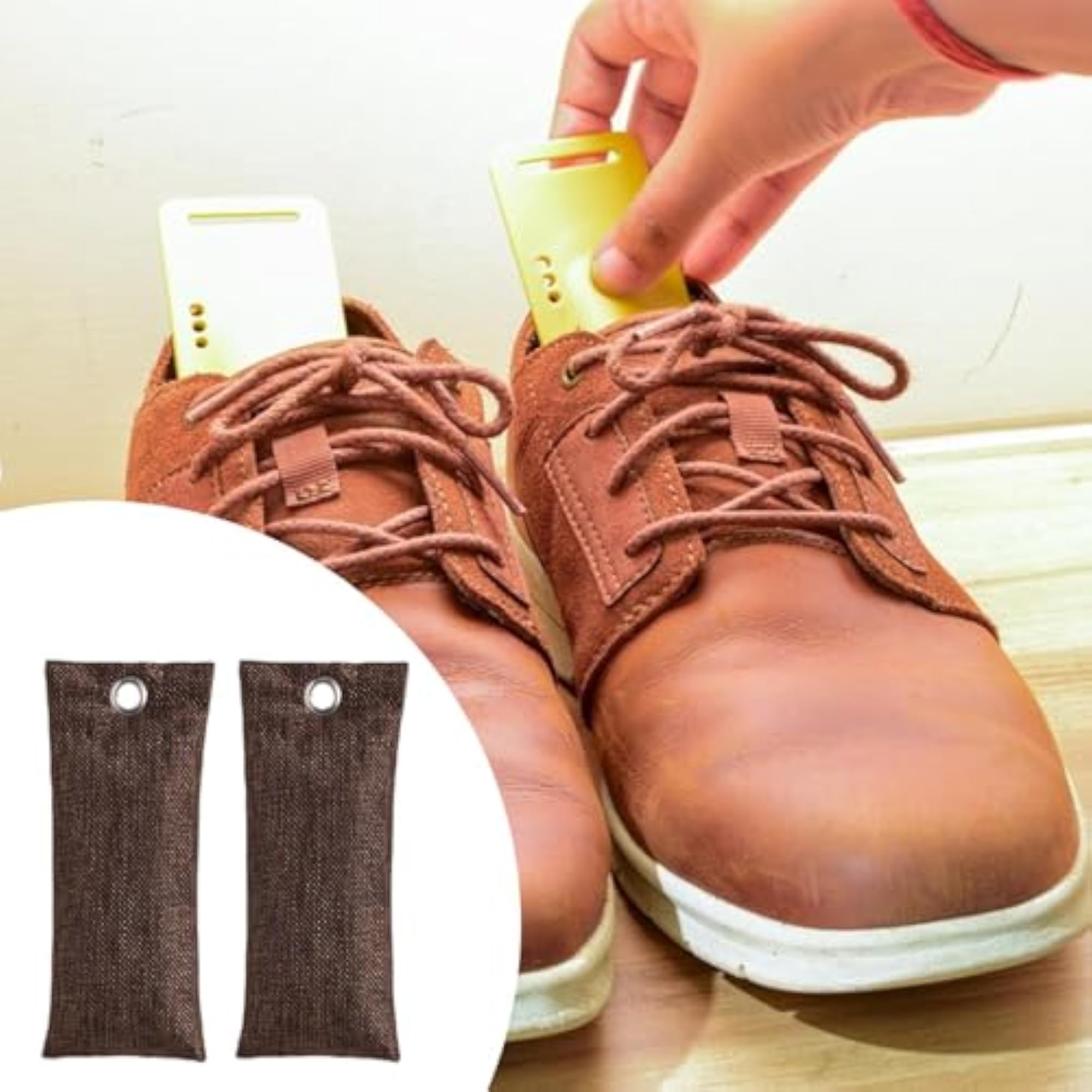 5x2x Shoe Deodorisers Bags for Sports Shoes, Coffee