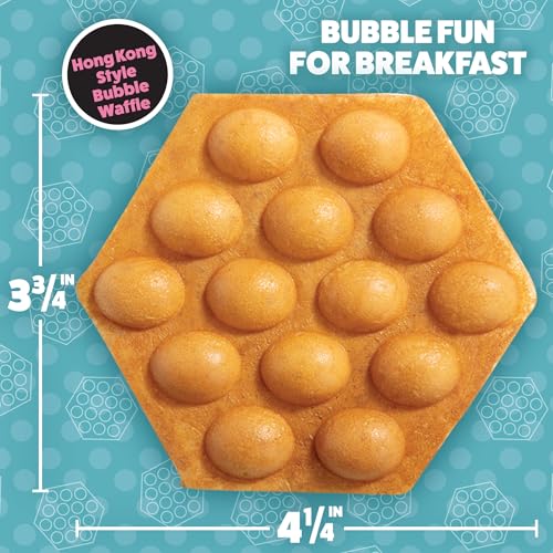 Bubble Mini Waffle Maker- Breakfast Fun w Tiny Hong Kong Egg Style Design, 4" Individual Waffler Iron, Electric Non-Stick Baker w Recipe Guide- Ice Cream Treat Dessert, Dorm Essential Must Have Gift by CucinaPro - Image 3