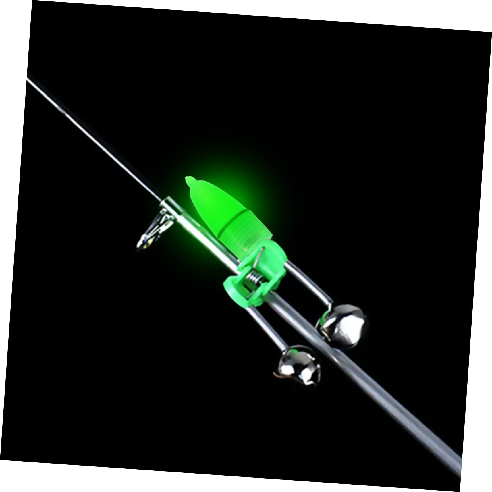 VICASKY 2sets Luminous Fishing Rod Alarm Bells with LED Light High Brightness Clip Bite Indicator for Night Fishing Enthusiasts Up to Hours Use 20pcs*2