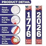 4th of July Patriotic Porch Banners Decorations for Independence Day, 1776 2026 Hanging Door Sign 250th Anniversary USA Decor 71x11 Inches Banner Flags Home Front Wall Fence Outdoor Indoor, 2 Pack