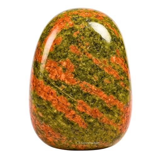 Image of Certified Unakite Crystal Healing Tumbled Stone, Natural Polished Crystals for DIY Crafts, Manifestation, Meditation, Pooja Feng Shui and Reiki Healing (30 Grams)
