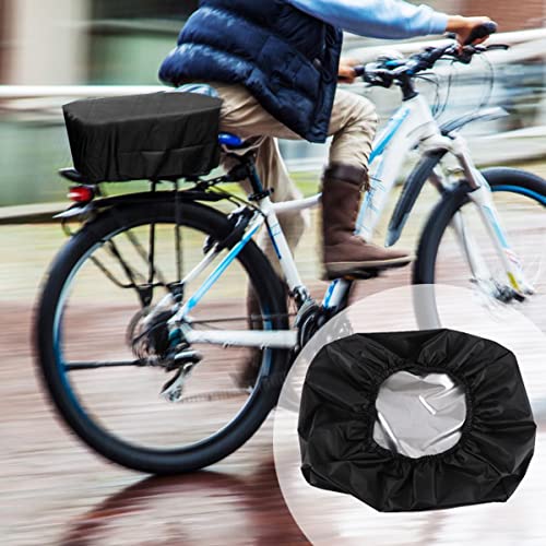 2er Set Regenschutz Fahrradkorb, Regenabdeckung Korb abdeckung Fahrradsattel Regenschutz mit Aufbewahrungstasche für Gängigen Fahrradtypen(Schwarz)