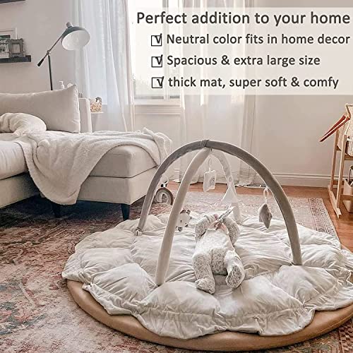 5-in-1 Thick & Plush Play Gym, Convertible Stage-Based Developmental Activity Gym & Play Mat from Baby to Toddler, Ball Pit, Pet Cushion, Balls are not Included, Grey - Image 5