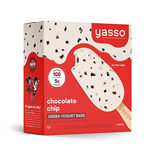 Yasso Frozen Greek Yogurt Bars Chocolate Chip, 4-Count Box (Case of 8)