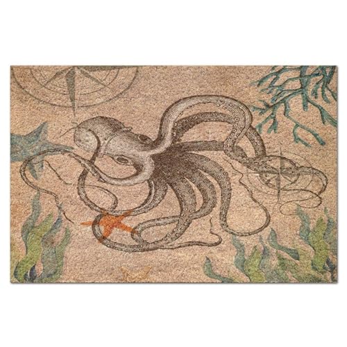 Tapis de porte coco océan antidérapant épais pour garder la maison propre - 2