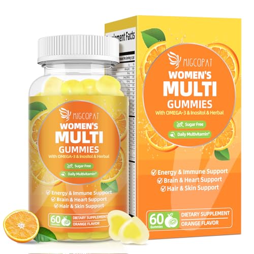 26% off - Migcopat Multivitamin Gummies for Women w/Omega-3, Inositol, Folate, Biotin, Women Multivitamin...