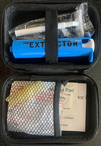 Finever Insect Bug Bee Sting Snake Bite Venom Extractor Suction Kit Tool Pump First Aid Safety Fast Emergency for Hiking Backpacking Camping Blue and Case