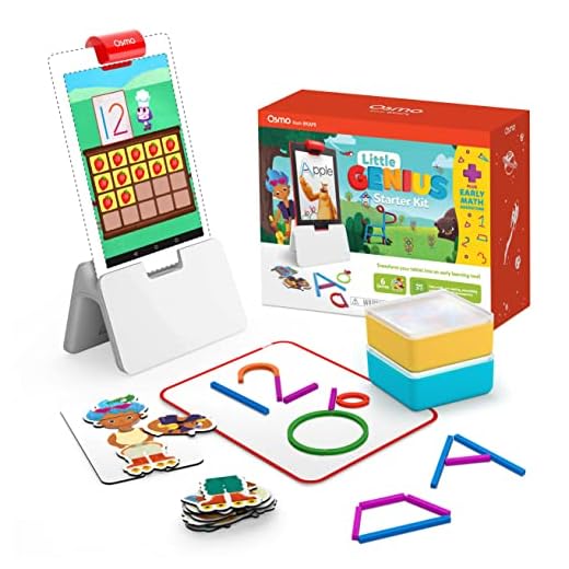 Osmo-Little Genius Starter Kit for Fire Tablet + Early Math Adventure-6 Educational Games-Ages 3-5-Counting, Shapes & Phonics-STEM Toy Gifts-Ages 3 4 5(Osmo Fire Tablet Base Included-Amazon Exclusive)