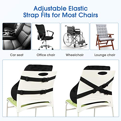 Lumbar Support Pillow, Feagar Large Office Chair Back Cushion Memory Foam Orthopedic Backrest for Car Seat Office Chair Wheelchair, Ergonomic Back Support Breathable for Lower Back Pain Relief - Thumbnail 5