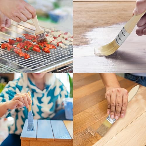 Profi Pinsel Set für Renovierung, Holzlasur Maler Pinselset für DIY Lack Lasur 20Stück, Holzgriff, Mehrere Größen 0,25-0,62cm, Geeignet für Farbe, Lack und Beiz