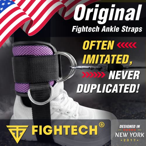 FIGHTECH Ankle Straps Cable Machine Attachment for Gym - Cable Kickback Ankle Straps - Padded Ankle Cuffs for Glute Kickbacks and Leg Workouts - Thumbnail 2