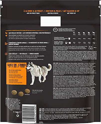 CRAVE Trockenfutter für ausgewachsene Hunde mit dem Geschmack Truthahn & Huhn – 6 Beutel à 1 kg – Trockenfutter ohne Farbstoffe, Aromen oder Konservierungsstoffe, mit einem hohen Proteingehalt