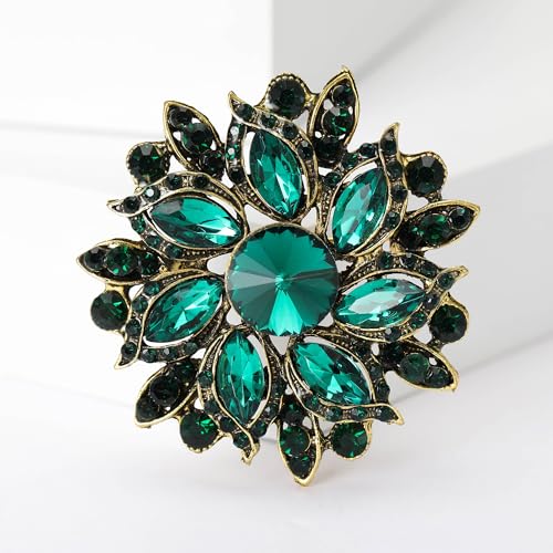 Image of Trendy Large Rhinestone Flower Brooches 8-color for Women Luxury Office Party Casual Pins Jewelry Accessories Gifts