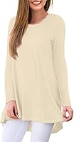 Vista 30 de AWULIFFAN Blusa tipo túnica holgada de manga larga con cuello redondo para mujer 01 Negro