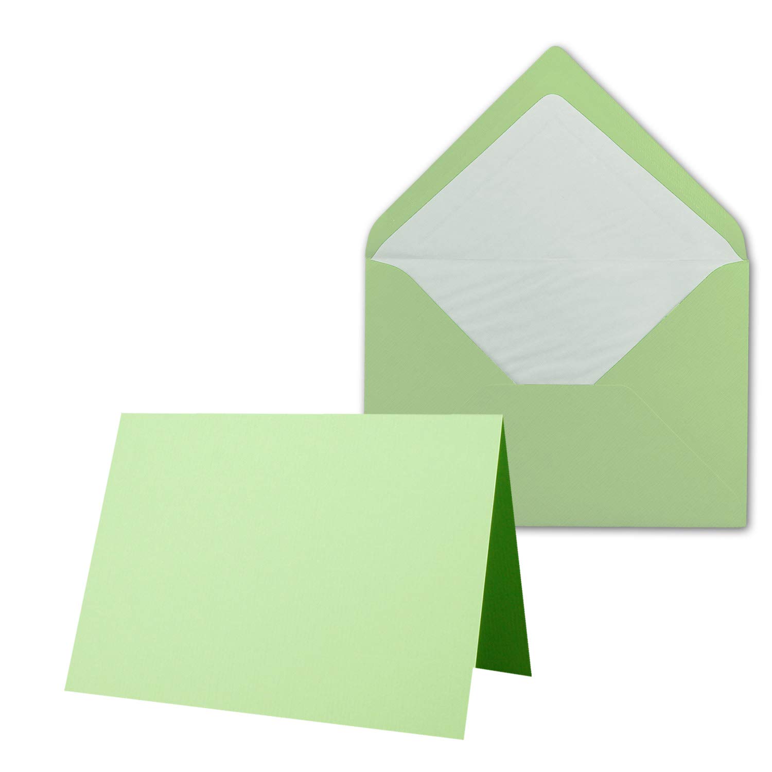 Lot de 1000 cartes avec enveloppes à lettres doublées, nervurées, format B6, menthe, 12 x 17 cm, fermeture par collage humide NEUSER PAPIER