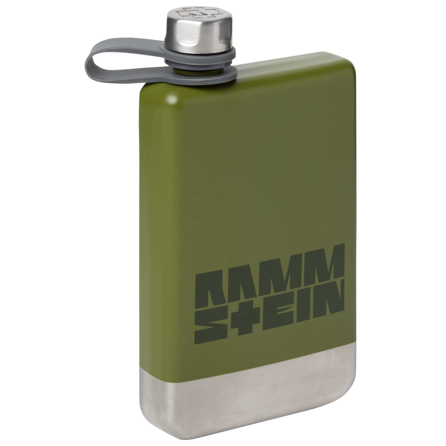 Rammstein Flachmann "Benzin" oliv, Offizielles Band Merchandise rostfreier Edelstahl Trinkbehälter