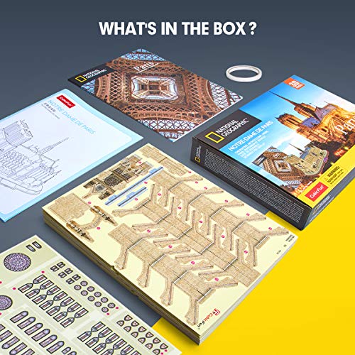 3D Puzzles For Adults Kids Ages 8-10 Notre Dame De Paris Architecture Gifts For 10 Year Old Girl Boy Stem Projects For Kids Ages 8-12 Holiday Toy Puzzle, 128 Pieces #TOP4