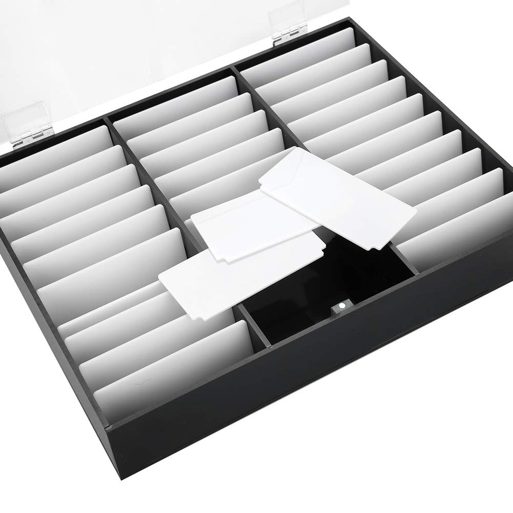 Vitrina de uñas a presión – Caja de almacenamiento de 24 x 19 x 4,5 cm con 44 ranuras para decoración de uñas para suministros Naand Nail ian a presión