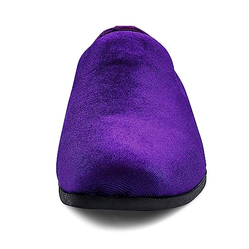 Image of UUBARIS Mens Velvet Loafers Slip-on Dress Shoes Fashion Style Driving Shoes Classic Tuxedo Shoes Casual Oxford Shoes
