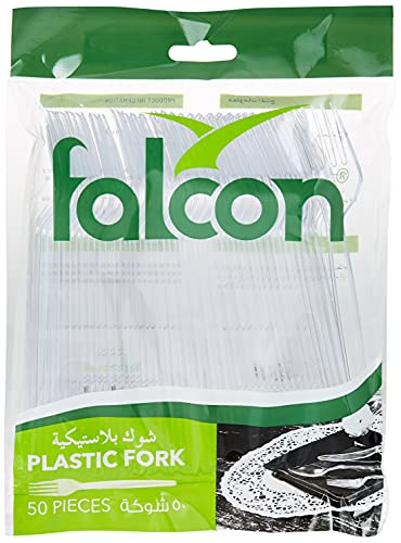 Falcon Plastic Clear Fork - 50 PCS