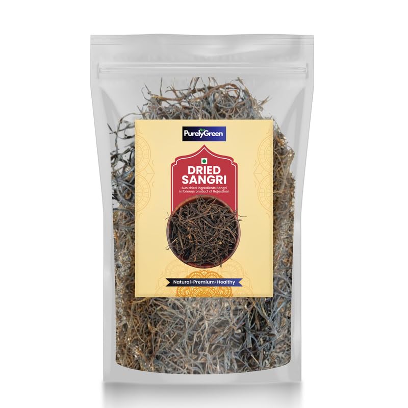 PurelyGreen Rajasthani Sangri | Dry Vegetable | Ready to Cook | Premium and Hand Picked | Free Recipe | Ker Sangar sabji | Sangari - 150gm