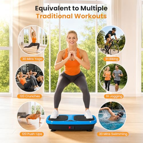 Image of NEWBULIG Vibration Plate, Whole Body Workout, Vibrating Platform with LED Touch Screen & Pull Ropes for Weight Loss & Muscle Toning