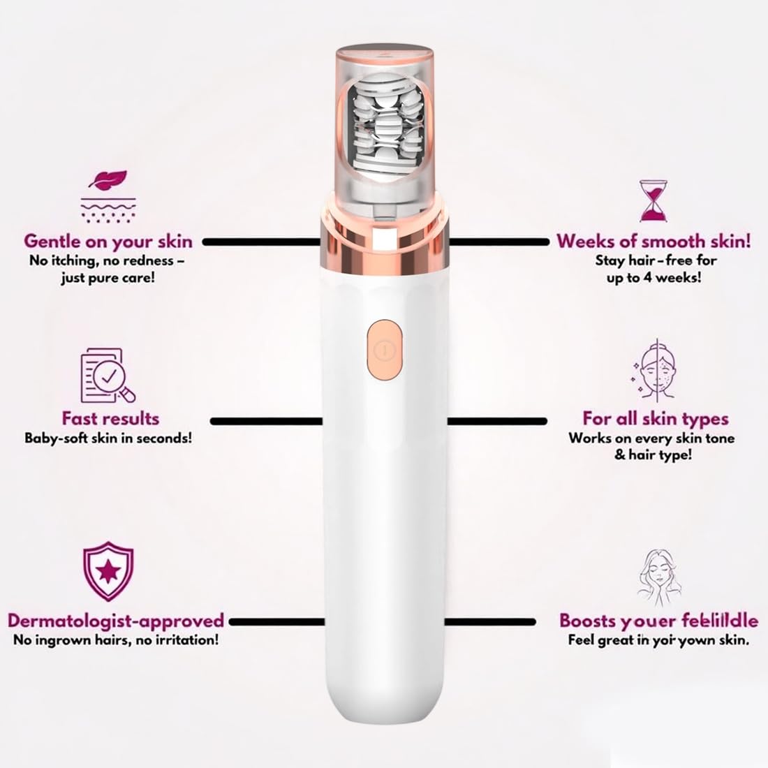 Epil Pro, Epilatore Facciale per Donna 2 in 1, Mini Strumento Portatile per La Depilazione Di Sicurezza, Delicato, Preciso E Veloce per Viso, Mani E Gambe (2PCS-A)