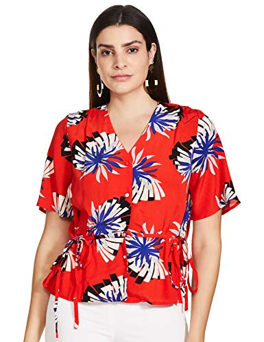 Image of Mode By Red Tape Women Orange Printed Blouse /Top