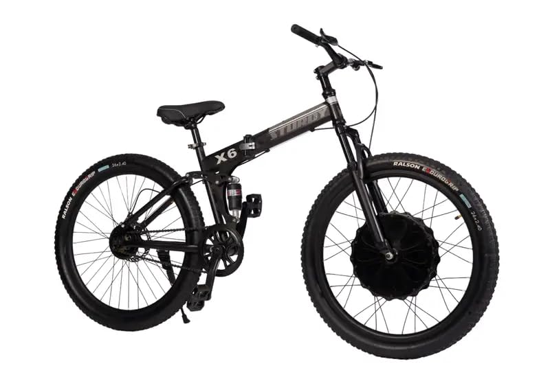 STURDY BIKES Wireless Electric Bike – India’s First Cable-Free E-Bike –  Foldable Frame, Single-Speed Setup,Dual Disc Brakes– 1-Year Motor/Battery
