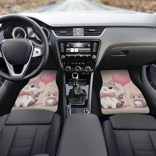Tapis de sol voiture en forme de cœur et chat finition durable - 5