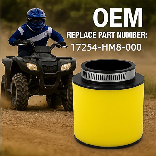 Image of Air Filter Replacement for Honda Recon 250 TRX250 (1997-2024), Sportrax 250 TRX250EX, TRX250X ATV - Replaces OEM 17254-HM8-000 Cleaner Element