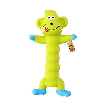Foodie Puppies Natural Latex Rubber Squeaky Green Monkey Dog Toy | Small to Medium Dogs & Puppy | Durable, Animal Design, Fetch & Chew Safe Play Toy | Reduce Separation Anxiety