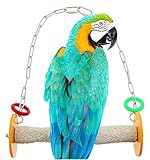 Sweet Feet and Beak Roll Swing and Perch Bird Toys - Keeps Nails and Beak in Top Condition - Handmade Pet Supplies - Safe and Non-Toxic Bird Cages Accessories - Parrot Toys (10.5' Orange L)