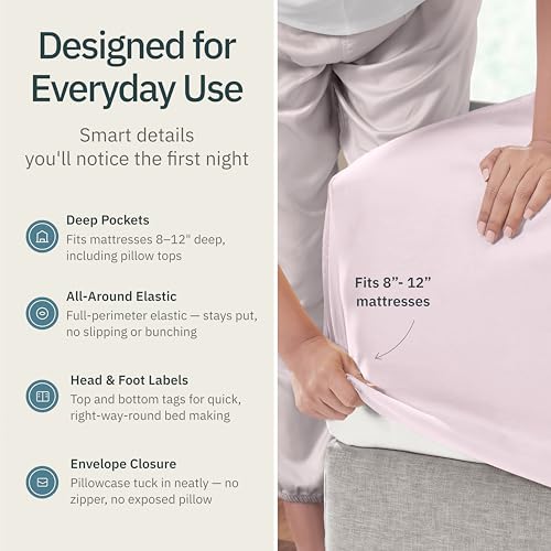 Image of Super Soft 100% Cotton Twin Sheets Set, 3 Pc Set, Pink | Lightweight & Breathable For Hot Sleepers, All-Around Elastic, Durable, Easy Care, OekoTex Certified