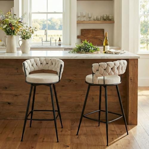 YOUNIKE Bar Stools Set of 2, 28.7 inch Seat Height Bar Chairs, 36...