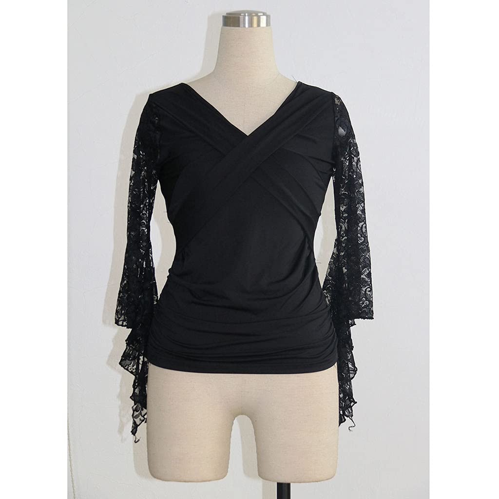 Colcolo Frauen Langarm T Shirt Tops Dance Apparel, für Latin, Tango, Cha