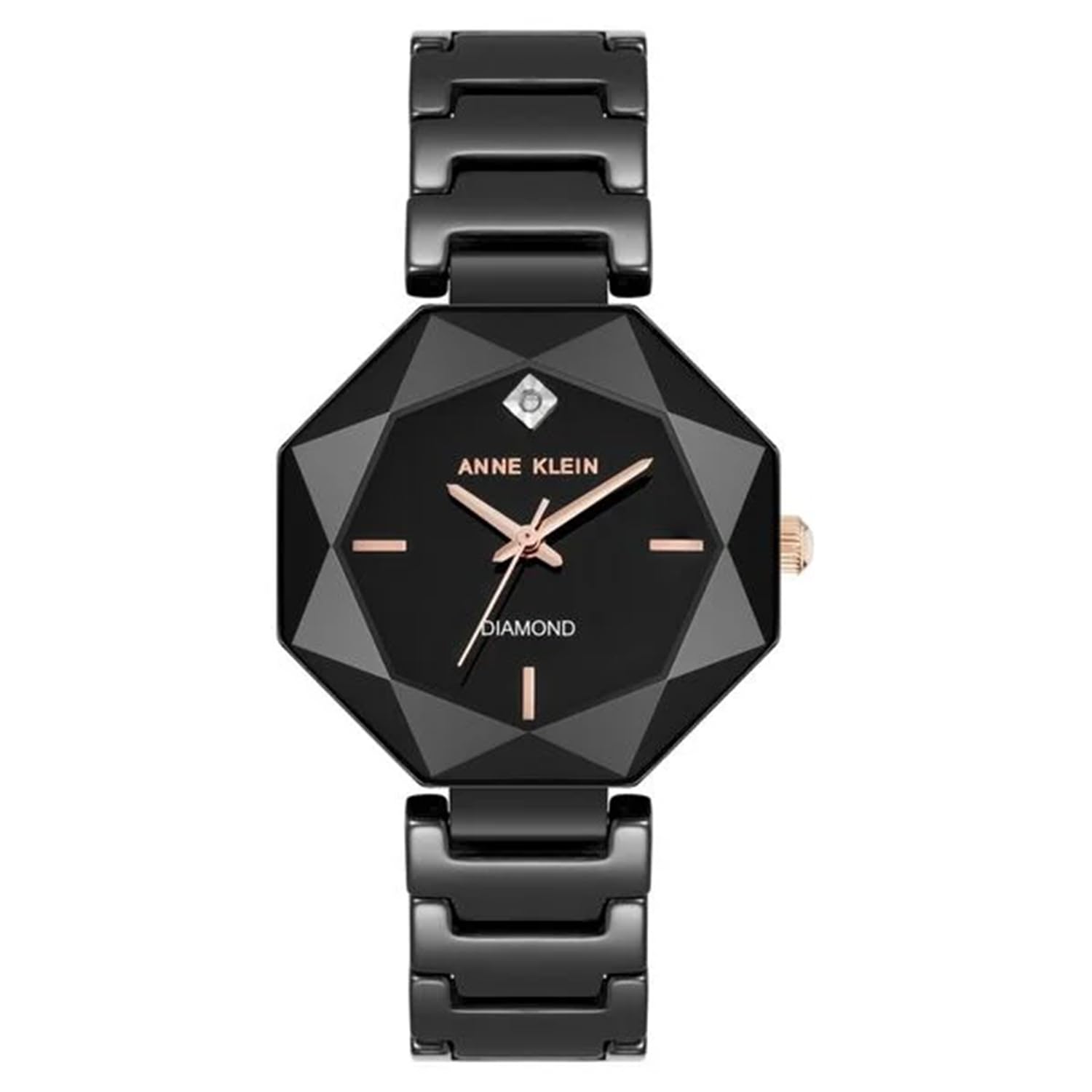 anne klein Quartz Black Octagon Dial Women's Watch | Ceramic Strap Material | Watches for Women-picture-14
