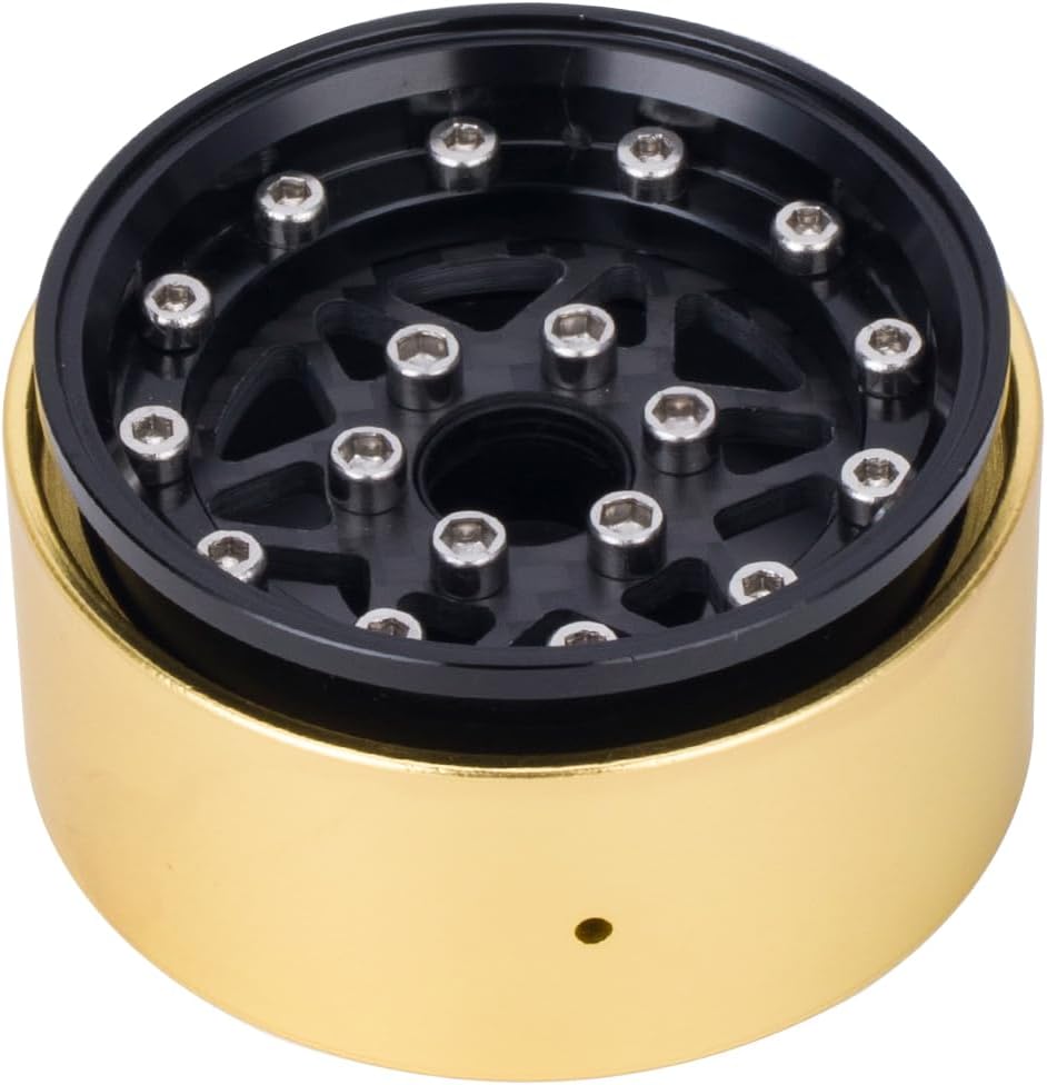 1.9 Inch Brass Coating Internal Beadlock Ring Clamp Ring 94g Heavy Metal Wheel Counterweight Fits 1.9 Wheel Rim for 1/10 TRX4 TRX6 Axial SCX10 I II III Pro Redcat GEN7 GEN8 RC Crawler Car (4PCS)