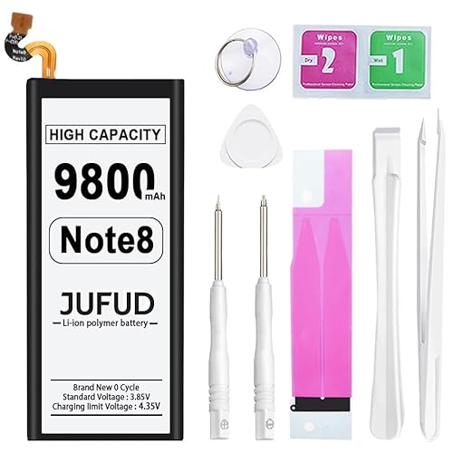JUFUD 9800mAh Battery for Galaxy Note 8 with Repair Kit